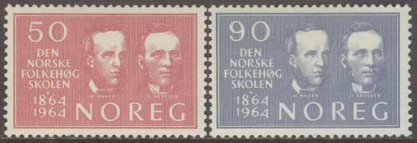 Norge - F  556-557 Norska folkhögskolan 100 år, 2 kpl **