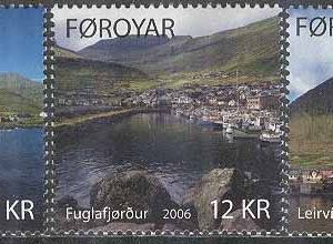 Färöarna – F  557-559 Samhällen på Eysturoy – Landskap, 3 kpl **