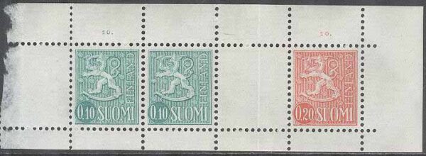 Finland - F  560-561 I v3 SV Lejontyp m/63 Typ I, 4-strip **