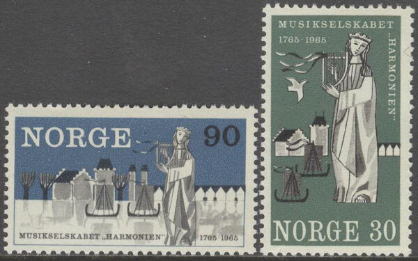 Norge - F  566-567 Musiksällskapet Harmonien 200 år, 2 kpl **