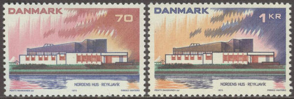 Danmark - F  570-571 Norden III - Nordens Hus i Reykjavik, 2 kpl **