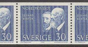 Sverige – F  570 A x 5 Nobelpristagare 1905, 5-strip kpl **