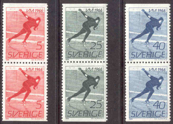 Sverige - F  574-576 VM på skridsko, 6 kpl **