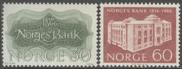 Norge - F  575-576 Norges Bank 150 år, 2 kpl **