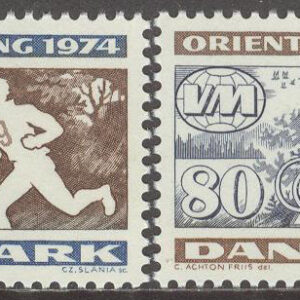 Danmark – F  598-599 VM i orientering 1974, 2 kpl **