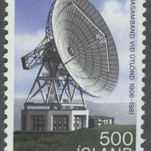 Island – F  608 Teleförbindelse med utlandet i 75 år, märke kpl **