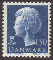 Danmark – F  612 Drottning Margrethe. Typ I 130 öre blå **