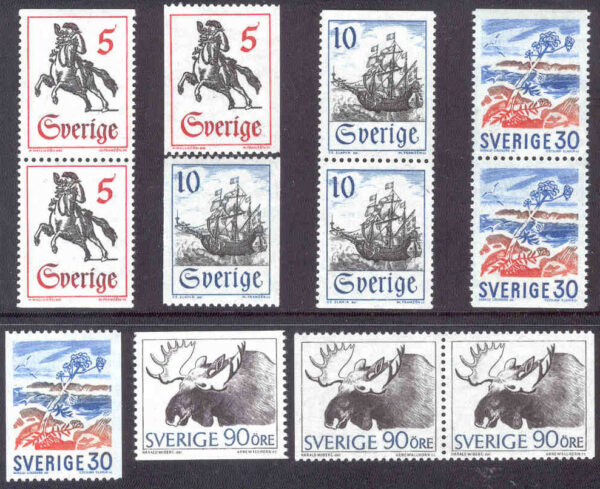 Sverige - F  612-615 Bruksfrimärken, 12 kpl **