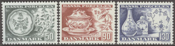 Danmark - F  614-616 Danskt porslin, 3 kpl **