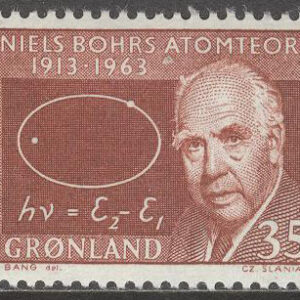 Grönland – F   62 Niels Bohr, nobelpristagare,atomforskare, 35 öre **