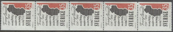 Sverige - F  622 A x 5 Franz Berwald, 5-strip kpl **