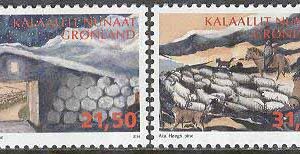 Grönland – F  627-628 Lantbruk III bl.a. fårvallning, 2 kpl **