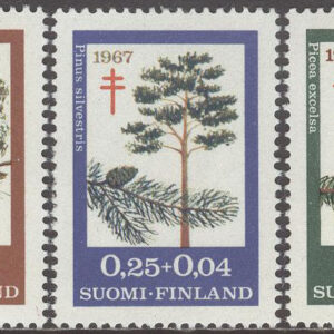 Finland – F  627-629 Antituberkulos 1967 Skogsindustri I Träd, 3 kpl **