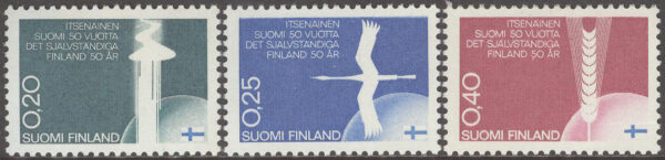 Finland - F  637-639 Fria Finland 50 år, 3 kpl **