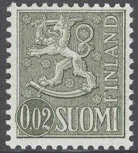 Finland – F  640 I Lejontyp m/63 Typ I, 0,02 Mk **