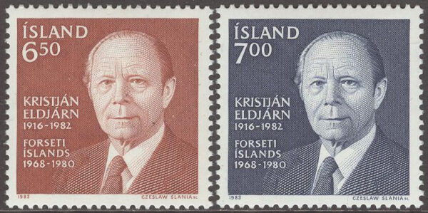 Island - F  647-648 Kristján Eldárn - President, 2 kpl **