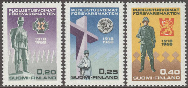 Finland - F  648-650 Försvarsmakten 50 år, 3 kpl **