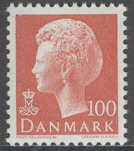 Danmark – F  649 a Drottning Margrethe. Typ I 100 öre röd **