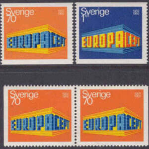 Sverige – F  653-654 Europa CEPT 1969, Europa CEPT 10 år, 4 kpl **