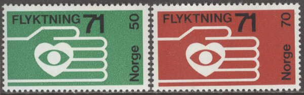 Norge - F  655-656 Flykting 71, serie 2 kpl **
