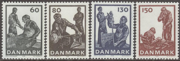 Danmark - F  656-659 Dansk glastillverkning, 4 kpl **