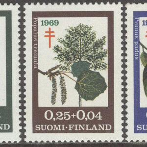 Finland – F  661-663  Antituberkulos 1969 Skogsindustri II – Träd, 3 kpl **