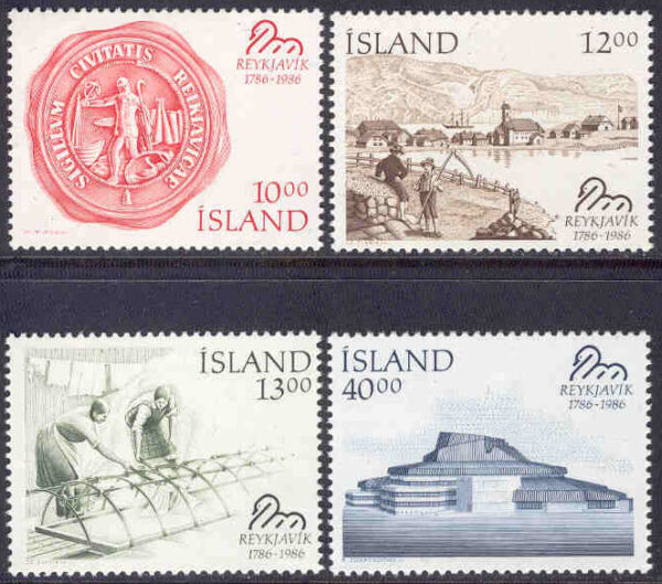 Island - F  691-694 Reykjavik 200 år, 4 kpl **