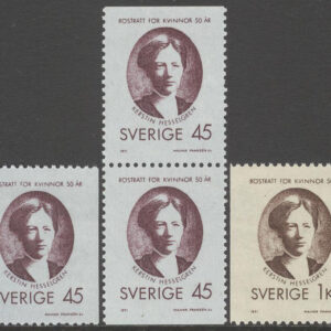 Sverige – F  721-722 Rösträtt för kvinnor 50 år – K Hesselgren, 4 kpl **
