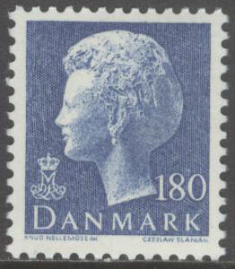 Danmark – F  728 Drottning Margrethe. Typ I 180 öre blå **