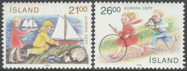 Island - F  738-739 Europa CEPT 1989 Barnlekar, 2 kpl **