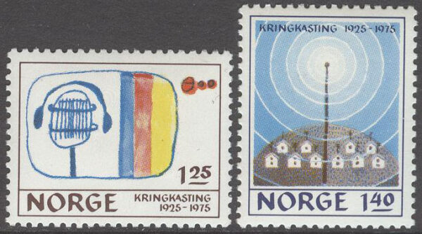 Norge - F  745-746 Norges Radio 50 år - Barnteckningar, 2 kpl */**