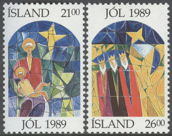 Island - F  749-750 Jul 1989 - Konst bla Maria & Jesusbarnet, 2 kpl **