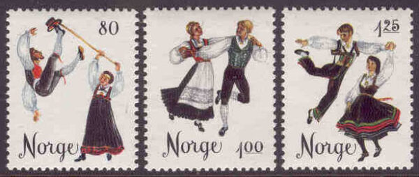 Norge - F  752-754 Norska folkdanser, 3 kpl **