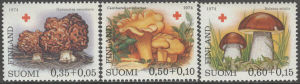Finland - F  756-758 Röda Korset 1974: Svampar I bla Stensopp, 3 kpl **
