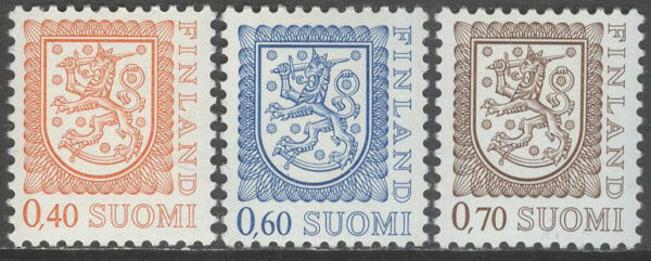Finland - F  763-765 IS Vapentyp Typ IS, 3 kpl **