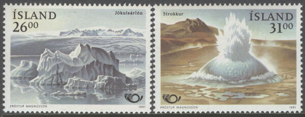 Island - F  784-785 Norden IX. Turism - Landskap bl.a. Strokkur, 2 kpl **