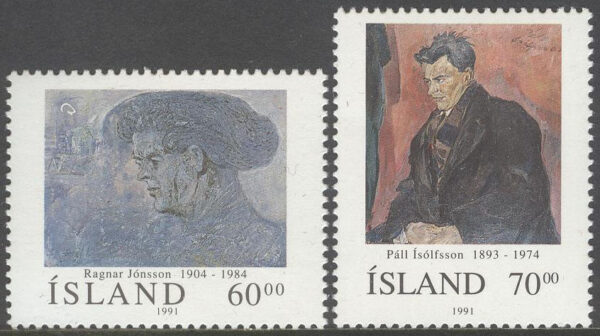 Island - F  788-789 Kända Islänningar XII bl.a. P Isólfsson, kompositör, 2 kpl **