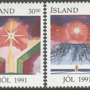 Island – F  795-796 Jul 1991 – Julljus och julstjärna, 2 kpl **