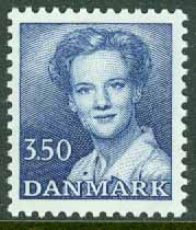 Danmark – F  805 Drottning Margrethe, Typ II, 3.50 kr mörkblå **
