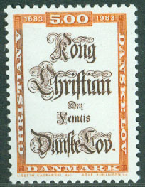 Danmark – F  810 Christian V:s danska lag 300 år, 1 kpl **