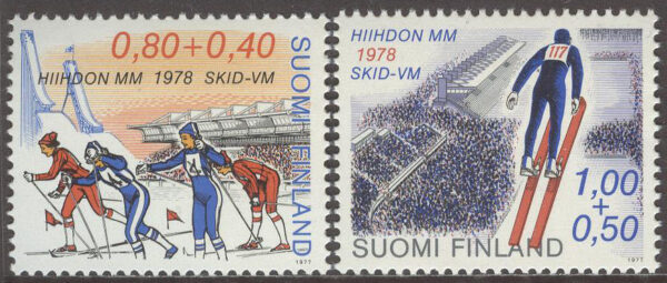 Finland - F  818-819 VM på Skidor i Lathis 1978, 2 kpl **