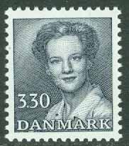 Danmark – F  820 Drottning Margrethe, Typ II, 3,30 kr blågrå **