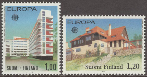 Finland - F  828-829 Europa CEPT 1978 Monumentalbyggnader, 2 kpl **