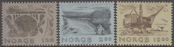 Norge - F  832-834 Norsk ingenjörskonst bl.a. Kyllingbron,  3 kpl **