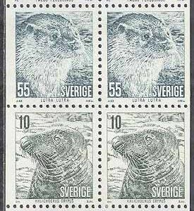 Sverige – F  837-842 v1 Skydda Djuren, 12-block kpl **