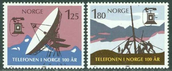 Norge - F  849-850 Telefonen i Norge 100 år, 2 kpl **
