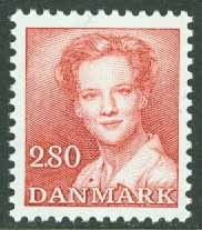 Danmark – F  849 Drottning Margrethe, Typ II, 2,80 kr röd **