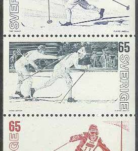 Sverige – F  853-857 VM på skidor, 5-strip kpl **