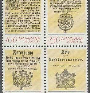 Danmark – F  856-859 Hafnia 87 – Postförordningar, 4-Block **