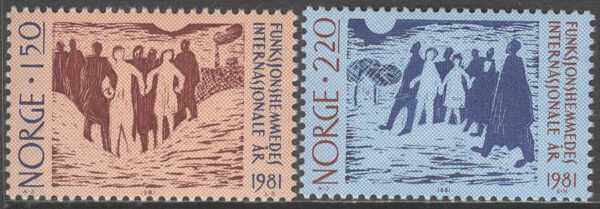 Norge - F  880-881 Internationella handikappåret 1981, 2 kpl **